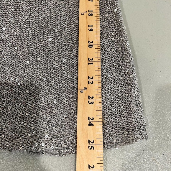 Loft‎ Womens Tank Top Sequin Small Sleeveless Silver Gray Pullover Scoop Neck - Picture 8 of 10